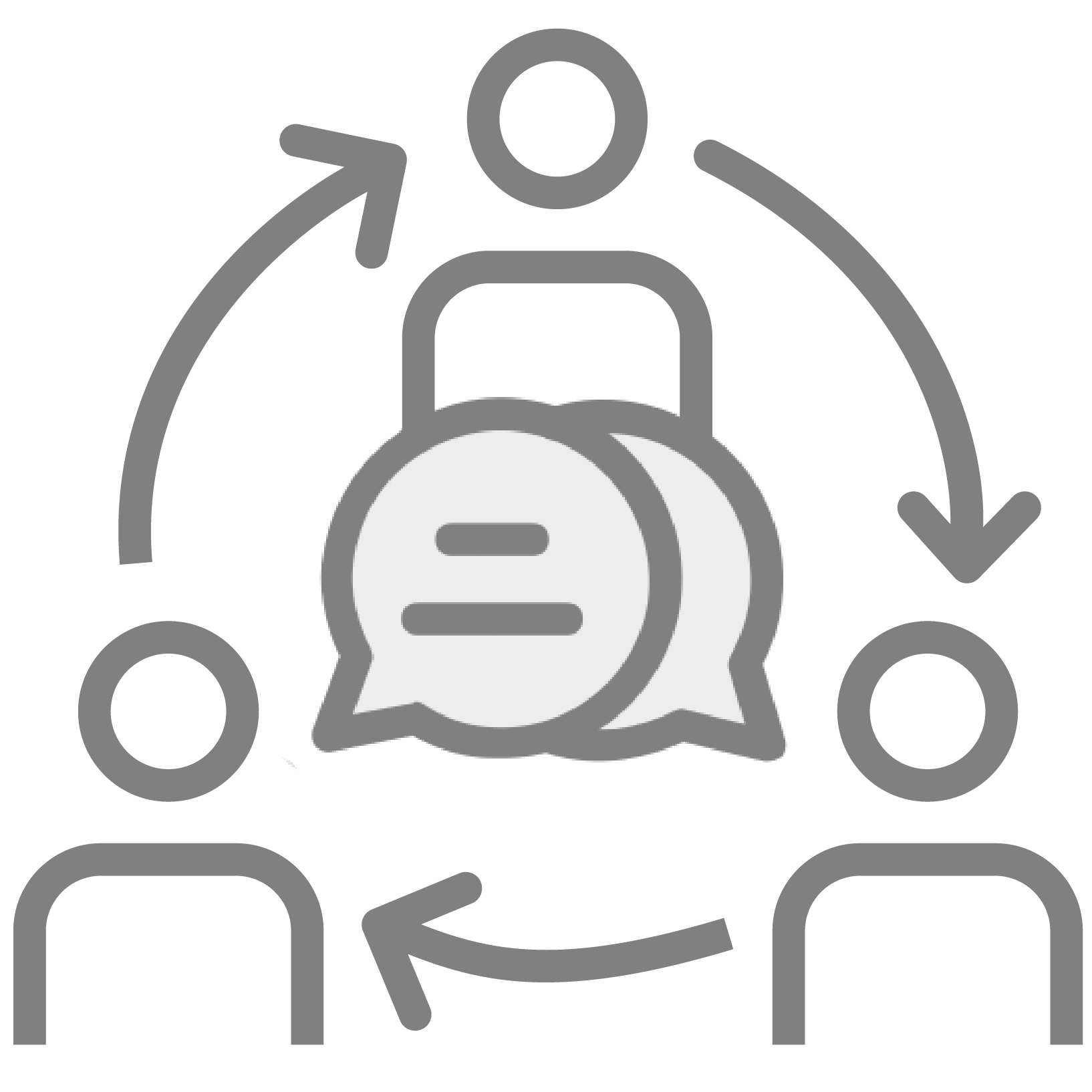 Symbol für Fishbowl-Diskussion – strukturierter Gruppendialog mit rotierender Beteiligung